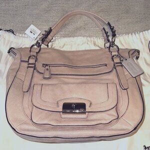 Coach Kristin Pinnacle Leather Laila Satchel - Shimmer Blush/Tan Silver HW - NWT